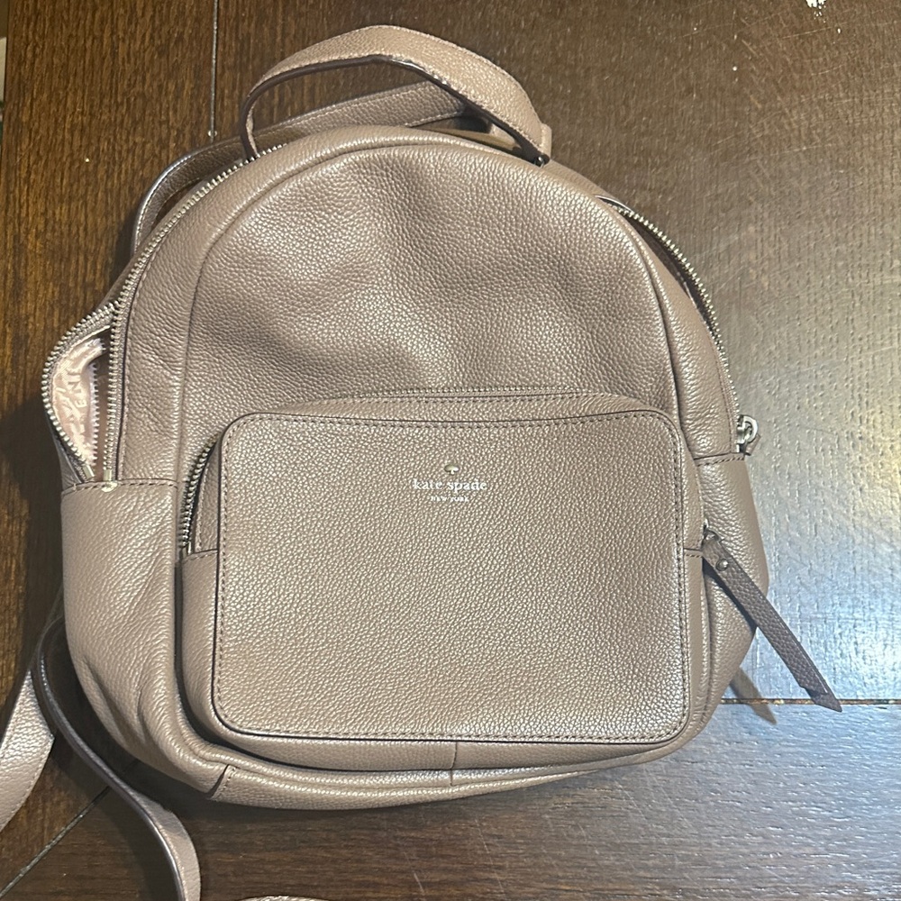 Kate Spade Taupe Leather Backpack